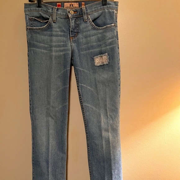 Juicy Couture Women's Mid Rise Jeans W/ Patch & Boot Cut Flare - Size 28 - Picture 1 of 13